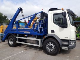 68 Reg 2018 DAF LF Hyva Skiploader  •  Also available for  Hire